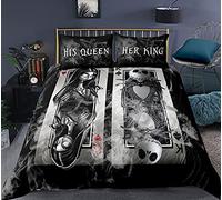 WINUO Décoration d'halloween Housse de Couette 220x240cm, Impression Numérique 3D Jack Parure de Lit pour Enfants 100% Microfibre avec 2 Taie d'oreiller 65x65cm