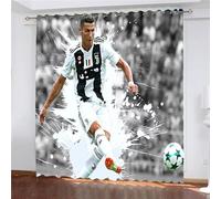 WINUO Rideau Occultant Cristiano Ronaldo - Star du Football 3D Impression Rideaux Salon d'enfants 2 Pièces Thermique Isolant Anti Froid Polyester Rideaux De Fenêtre pour Chambre Cuisine Décoration