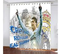 WINUO Rideau Occultant Cristiano Ronaldo - Star du Football 3D Impression Rideaux Salon d'enfants 2 Pièces Thermique Isolant Anti Froid Polyester Rideaux De Fenêtre pour Chambre Cuisine Décoration