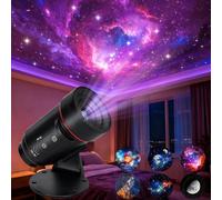 Winverty Projecteur de galaxie, projecteur de planétarium d'étoiles HD avec 6 disques de film, veilleuse nébuleuse rotative à 360° avec bouton réglable pour chambre d'enfant, plafond, décoration de