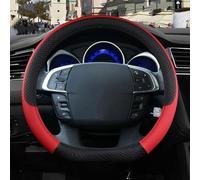 WINVOX Couvre Volant Housse Volant de Voiture en Cuir PU antidérapant pour Citroen DS4 DS 4 I II 2010 2011 2012 2013 2014 2015 2016 2017 2018 2019 2022 Housse Volant Voiture (Couleur : D Shape Red2)