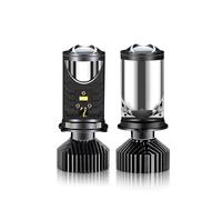 WINVOX Ensemble de phare Y6D H4 projecteur LED lentille de phare avec ventilateur refroidissement 90W Automobile salut Lo faisceau ampoule 12V Bi Phares De Voiture