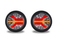 WINVOX LED clignotant Feux Arrière Ronds À De 4 Pouces, 12 V/24 V, Pour Camion, Remorque, 4x4, Fourgonnette, Pick-up, Clignotant Dynamique Sequentiel Dynamiques LED(2PIECE)