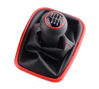 WINVOX pour VW pour Bora pour Jetta pour Golf 4 IV MK4 pour GTI R32 MT 2003-2008 5/6 Speed Gear Shift Knob Lever Lever Shifter Gaitor Boot Levier Vitesses pour Voiture(6 Speed Red)