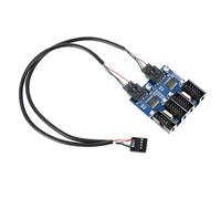 winwill Câble répartiteur USB mâle 9 broches 1 vers 4 femelles pour carte mère, port USB interne 9 broches pour processeur, récepteur WiFi, ventilateurs et lumière RVB