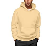 WINWUQB Pull à capuche classique pour homme Automne Hiver Sweat à capuche décontracté à manches longues Vintage Jumper Tops Doux Confortable Sports Activewear, jaune, XL