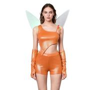 Winx Club - Costume de Flora pour femme - Motif de dessin animé - Stella - Musa Layla Aisha - Costume de film et de série pour fête, carnaval, Halloween, Orange, S