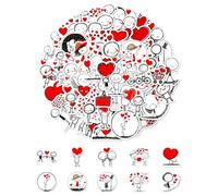 WINXMIN Lot de 50 autocollants amusants en forme de personnages esquissés,stickers cozy, pour ordinateur portable, réfrigérateur, MacBook, scrapbook, Kindle, skateboard, valise, journal, imperméable