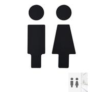 WINXMIN Plaque de toilette en bois solide,plaques de porte de toilette au style minimaliste,decoration toilette,décor de toilette avec des symboles masculins/féminins,bureau,maison,restaurant(A)