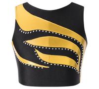 winying Chemisier De Danse De Ballet pour Filles Enfants Brillant avec des Rhinocéros pour Entraînements Gymnasiques Veste Dathlétisme Sportswear Active Or 13-14 Ans