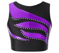 winying Chemisier De Danse De Ballet pour Filles Enfants Brillant avec des Rhinocéros pour Entraînements Gymnasiques Veste Dathlétisme Sportswear Active Violet 13-14 Ans