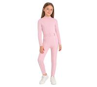 winying Combinaison Cavalcade Pour Filles Leggings Cavalcade Haute Taille Avec Inserts En Silicone Complets Combinaison Gymnastique Artistique Complète Rose 3-4 ans