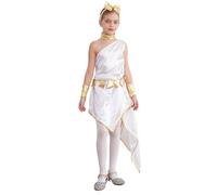 winying Costume D Ange Grec Pour Enfant Toge De Déesse Grecque Athéna Olympia Costume De Prêtresse Robe Princesse Médiévale Renaissance Carnaval Cosplay Blanc 9-10 ans