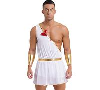 winying Costume De Cupidon Homme Toge De Dieu Grec Une Épaule Et Bracelets Costume D Eros Ensemble D Ange L Amour Cosplay Carnaval Saint Valentin Halloween Blanc M