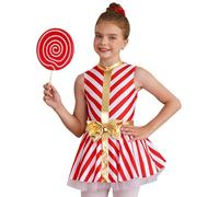 winying Costume De Père Noël Fille Tutu De Danse Classique Ballerine Sainte Du Parti Justaucorps Sans Manche Tenue Noël Performance Rouge 13-14 ans