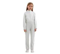 winying Enfant Maxi Salopettes Combinaisons Avec Poches Fermeture Éclair Garçon Fille Long Body Coverall Casual Jumpsuit Rompers with Pockets Ivoire 5-6 ans