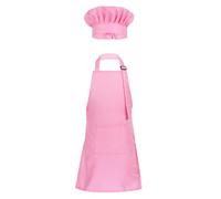 winying Ensemble Tablier Et Toque De Chef Pour Enfants Costumes De Cosplay Halloween Vêtements Cuisine Pour Enfants Cuisine Pâtisserie Peinture Rose 4-8 ans