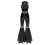 winying Full Body Femme Costumes Disco Hippie Carnaval Party Rave Partie Soirées À Thème Deguisement Des Années 60 70 80 90 Quotidien Noir XXL