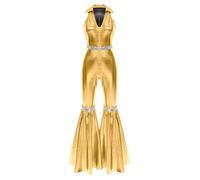 winying Full Body Femme Costumes Disco Hippie Carnaval Party Rave Partie Soirées À Thème Deguisement Des Années 60 70 80 90 Quotidien Or 3XL