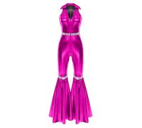 winying Full Body Femme Costumes Disco Hippie Carnaval Party Rave Partie Soirées À Thème Deguisement Des Années 60 70 80 90 Quotidien Rose vif L