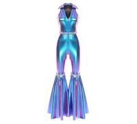 winying Full Body Femme Costumes Disco Hippie Carnaval Party Rave Partie Soirées À Thème Deguisement Des Années 60 70 80 90 Quotidien Bleu 3XL