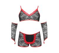 winying Homme Déguisement Soubrette Costume Maid Sissy Chemise De Nuit | Transparent,Élastique Et Doux Pour La Peau,Fermeture Crochet Dos,Lingiere Nightwear,Discothèque,Scène,Queer Genre,Reines Drag