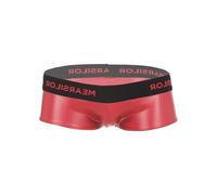 winying Hommes Boxer Cuir Synthétique sous-vêtements Sexy pour Hommes Boxer Briefs Bikini Respirant Lingerie de Charme Rouge M