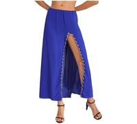 winying Longue Robe Danse du Ventre Femme Flamenco Tribal Belly Dance Maxi Robes avec Fente Grande Swing Robe De Danse Latine Tango Jazz Samba Salsa Tenue De Bleu Royal Taille Unique