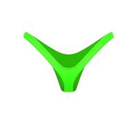 winying Micro String Tanga Femme Sexy Mini Thong T-Back Transparent sous-vêtements Culotte Bikini Unicolore Lingerie Vert Fluorescent M