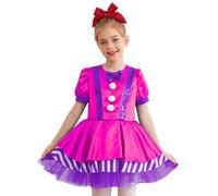winying Robe Père Noël Fille Tutu Robe Danse Classique Ballerine Body Patinage Artistique Costume Elfe De Noël Cosplay Carnaval Violet 7-8 ans