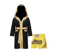 winying Veste Boxe Pour Baby Jungen Manches Longues Costume Boxeur Robe Boxe Manteau Avec Capuche Petits Pantalons Pour Mma Combat Arts Martiaux Noir et jaune 5-6 ans
