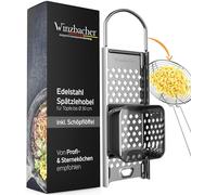 Winzbacher Râpe à spätzle en acier inoxydable + louche [pot Ø de 16 à 30 cm] Passe au lave-vaisselle | Râpe à spätzle, passoire à spätzle, presse à spätzle | Pour spätzle et boutons