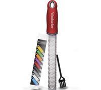 Winzbacher - Râpe Zesteur Premium | Râpe à Parmesan, Citron, Muscade, Gingembre | Lame en Acier Inoxydable Ultra-Tranchante | Passe au Lave-Vaisselle | Brosse de Nettoyage Incluse