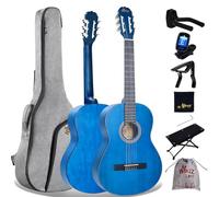 Winzz Guitare Classique 4/4 Adulte Guitare Classique pour Débutant 39 Pouces Bleu Matte