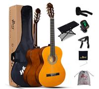 Winzz Guitare de concert 4/4 adulte, guitare classique débutant pour enfants à partir de 11 ans - Jaune brillant (39")