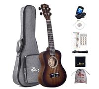 Winzz Ukulélé Concert Débutants Adultes, 23 Pouces Ukulélé Kit Couleur Unique Design (Marron)