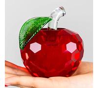 WIOSEN Cristal coloré Pomme Cristal à facettes Pierre Presse-Papier Verre Table Artisanat noël décoration de la Maison Gardien Cadeaux 1 pc (Color : Rot, Size : 60mm)