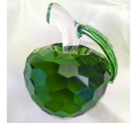 WIOSEN Cristal coloré Pomme Cristal à facettes Pierre Presse-Papier Verre Table Artisanat noël décoration de la Maison Gardien Cadeaux 1 pc (Color : Green, Size : 60mm)
