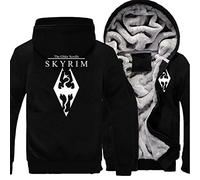 WIOSEN Hommes Polaire d’Hiver Sweats à Capuche Sky-Rim Jeu Imprimés Vestes Zipper Manteaux Épais Chaud Sweat-Shirt à Capuche Adultes Casual Workout Hoody Cardigan Sportswear,B-Aldult XL