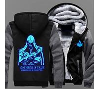 WIOSEN Hommes Vestes en Polaire d’extérieur Manteau Assassin/Creed Zip Up Sweat à Capuche d’Hiver Sweat-Shirt épais à Capuche Cardigan Hoody pour randonnée Jogger Escalade,Grey-Aldult 4XL