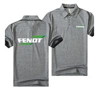 WIOSEN Polo Homme Manches Courtes pour FENDT Respirant Tennis Tees Summer Male Button Front Casual T-Shirts Confortable Sport Golf Demi-Manches Tops,Grey-Adult XL