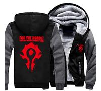 WIOSEN Sweats à Capuche de Printemps pour Hommes Warcraft World/pour la Horde Sweat-Shirt Full Zip Cardigan Pullover Pull Sweat à Capuche à Manches Longues Pulland Outerwear,Grey-Aldult M