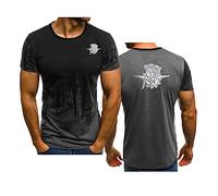 WIOSEN T-Shirt de Sport décontracté d'été pour Hommes pour MV Agusta imprimé à Manches Courtes à la Mode dégradé de Couleur Hauts Pulls Confortables Demi-Manches, Grey-Adult 2XL