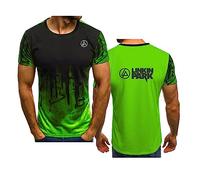 WIOSEN T-shirt de sport pour adultes pour Linkin Park Casual T-shirt confortable à manches courtes Summer Running Loose Soft Tops Tees Vêtements Undershirt, Cyan-2XL