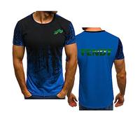 WIOSEN T-Shirt de Sport pour Homme pour Impression FENDT à Manches Courtes Respirant à séchage Rapide T-Shirts de Course à Pied d'entraînement d'été lâche vêtements de Travail Doux, Blue-L