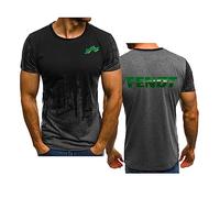 WIOSEN T-Shirt de Sport pour Homme pour Impression FENDT à Manches Courtes Respirant à séchage Rapide T-Shirts de Course à Pied d'entraînement d'été lâche vêtements de Travail Doux, Grey-M