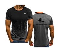 WIOSEN T-Shirt Homme pour Dead Daylight Imprimé Dégradé Manches Courtes Adolescent Décontracté Tops Été Lâche Tees Mode Sport Entraînement Sport Demi Manches Tops, Grey-3XL