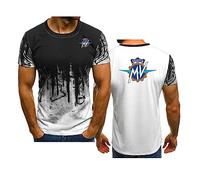 WIOSEN T-Shirts de Course pour Homme Dry-Fit Sport T-Shirts Tops pour MV Agusta Impression Homme Confort Workout Manches Courtes Évacuation de l'humidité T-Shirts athlétiques Vêtements,White-Adult M