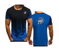 WIOSEN T-Shirts de Course pour Homme Dry-Fit Sport T-Shirts Tops pour MV Agusta Impression Homme Confort Workout Manches Courtes Évacuation de l'humidité T-Shirts athlétiques Vêtements, Blue-Adult M