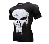 WIOSEN T-Shirts De Super-héros De Compression pour Hommes T-Shirts Fitness Running Slim-Fit À Manches Courtes Exercice De Base De Base De Base,Black-Teen 4XL